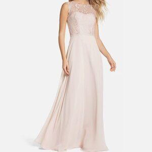 Hayley Paige Occasions Womens Dusty Rose Lace and Chiffon Gown Style 5812 Sz 14